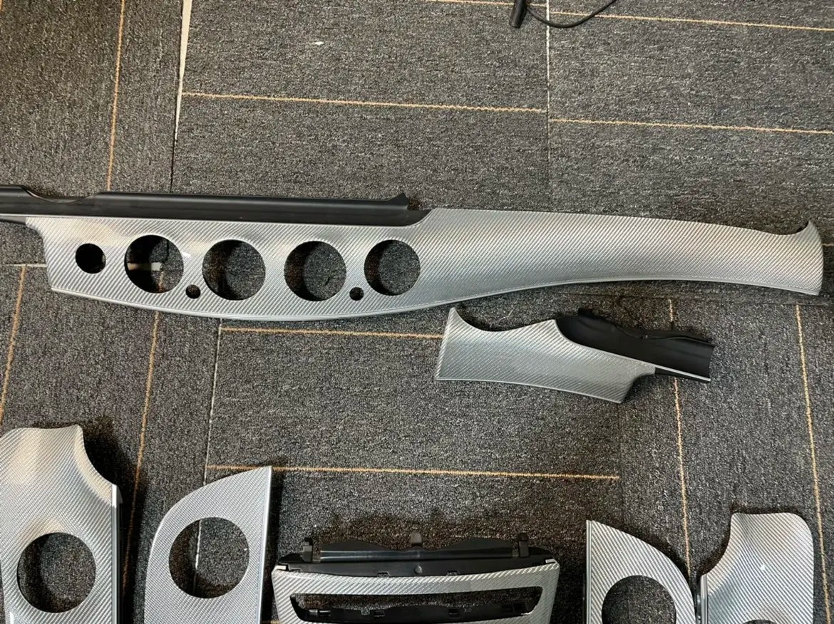 DOS Automotive Interior Silver Carbon Fiber Personalized Customization for C43 C300 C250 W205 Center Control Panel Interior